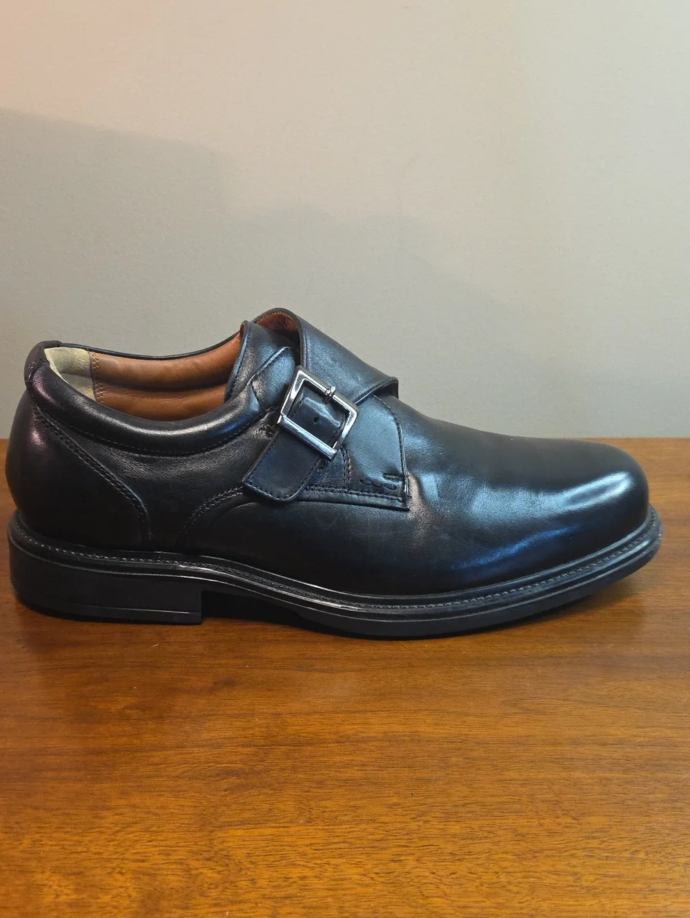 Men's Covington Black Leather Upper And Lining Monk Loafer Dress Shoes 13